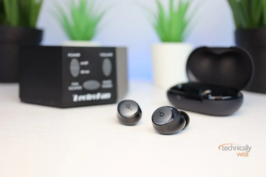 Soundcore Space A40 earbuds with white noise machine