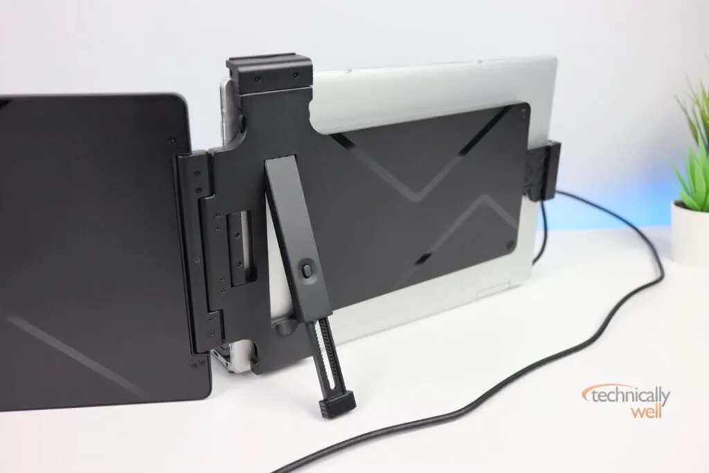 ELECROW Laptop Monitor CrowView kickstand on back of mounting bracket