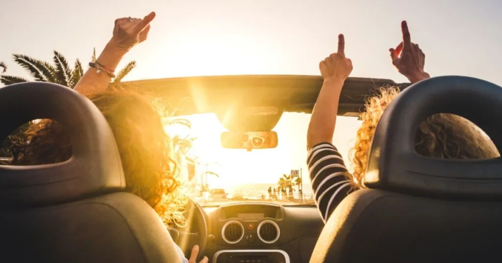 Listening to summer music in the car